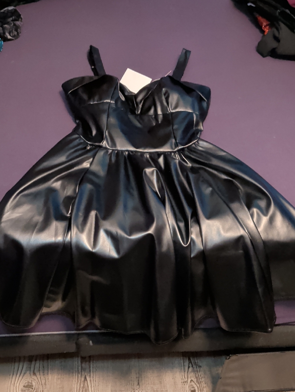 Deadly Dames Pinup Girl Clothing Black Leather Dress